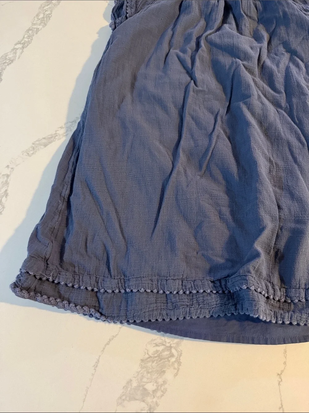 Ralph Lauren Girls Blue Flutter-Sleeve Dress